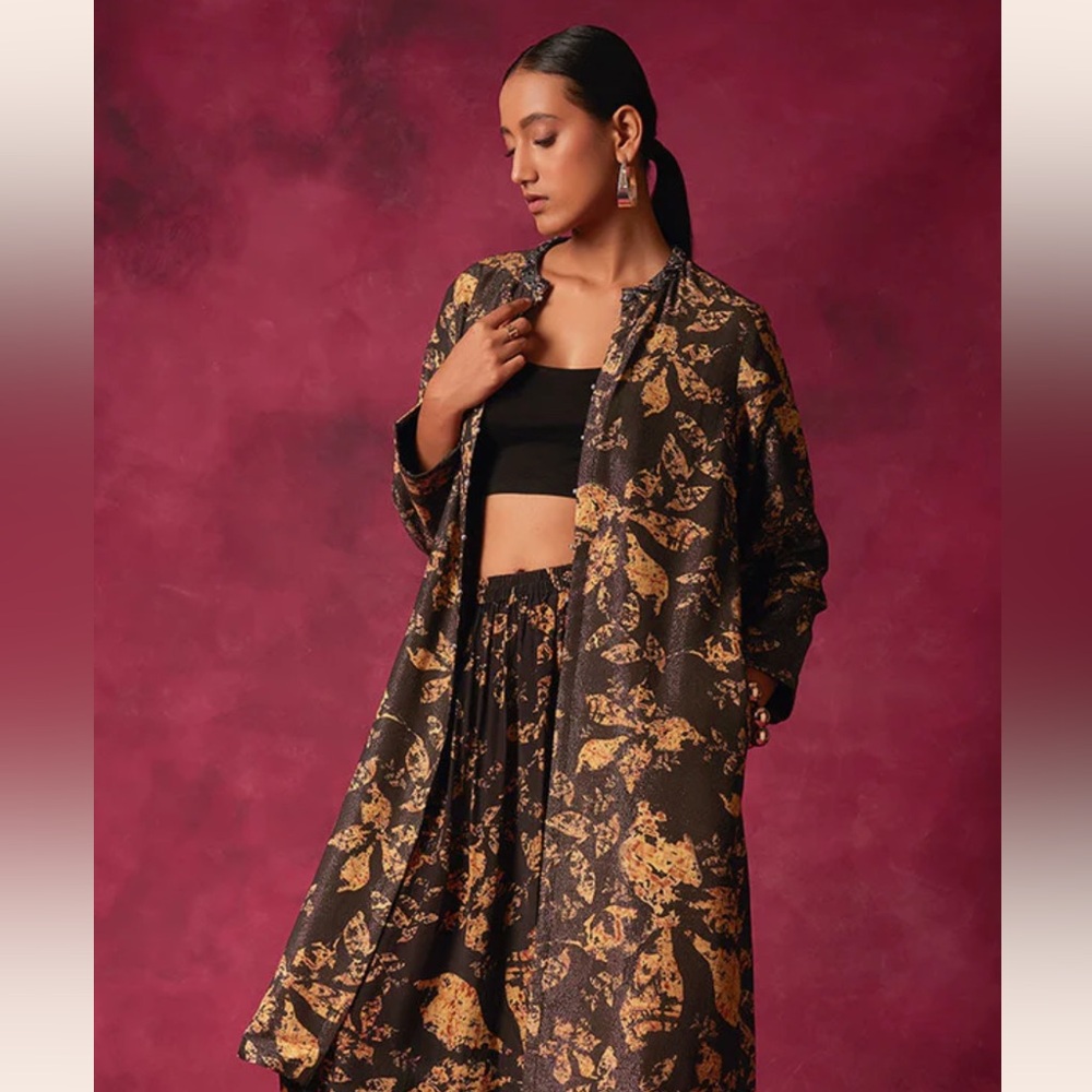 Saundh ALL-DAY PRINTED JACKET - BLACK NWT XL